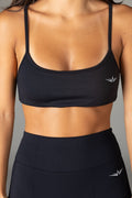 Flow Bra in Midnight, front view